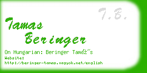 tamas beringer business card